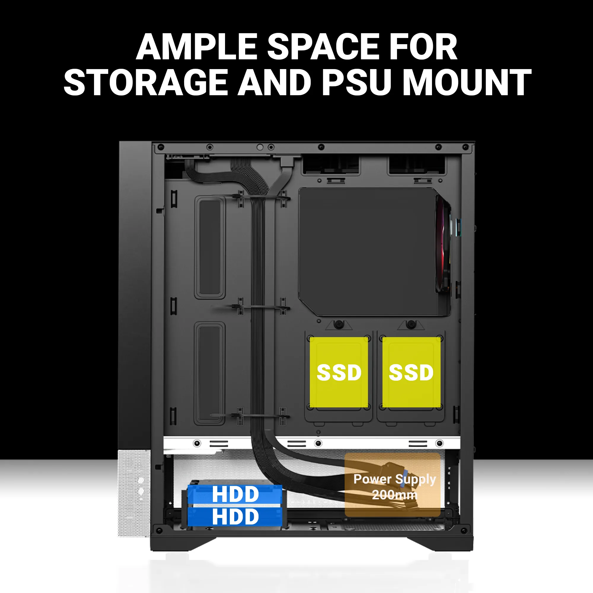 Ant Esports Mid Tower Cabinet (ATX, Micro-ATX, Mini-ITX) Pepper 5F view 5